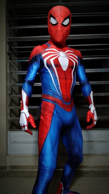 Spiderman Halloween traje para adultos e crianças, bodysuit